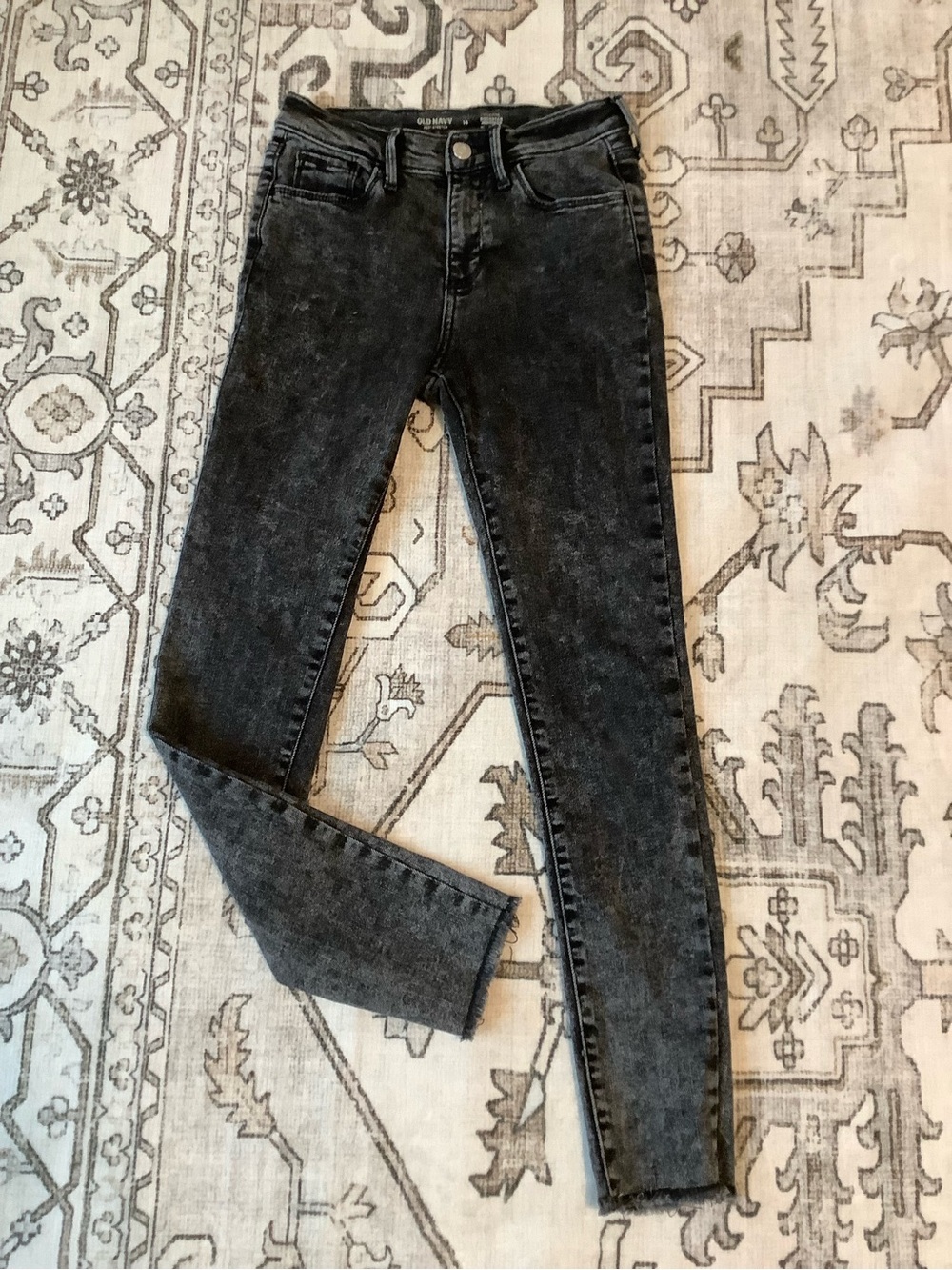 Girls Old Navy Black Acid-Wash Skinny Jeans
